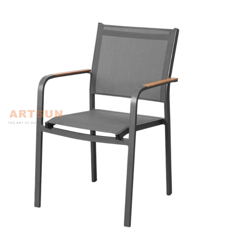 Breathable Design Stackable Dining Chairs for Backyard