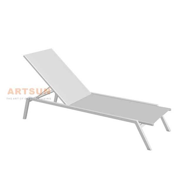Adjustable Aluminum Beach Lounger for Poolside and Patio Use