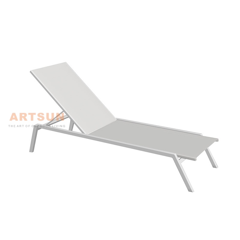 Adjustable Aluminum Beach Lounger for Poolside and Patio Use