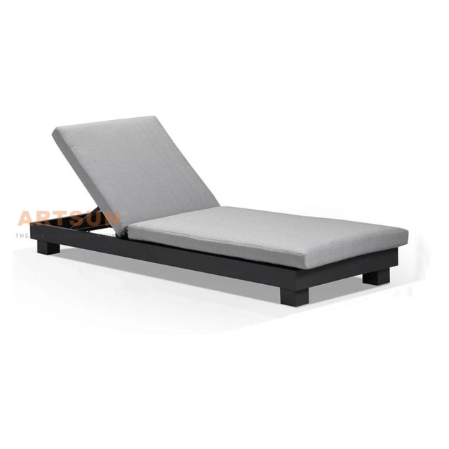 European Style Aluminum Outdoor Sun Bed Sun Lounger with Side Table