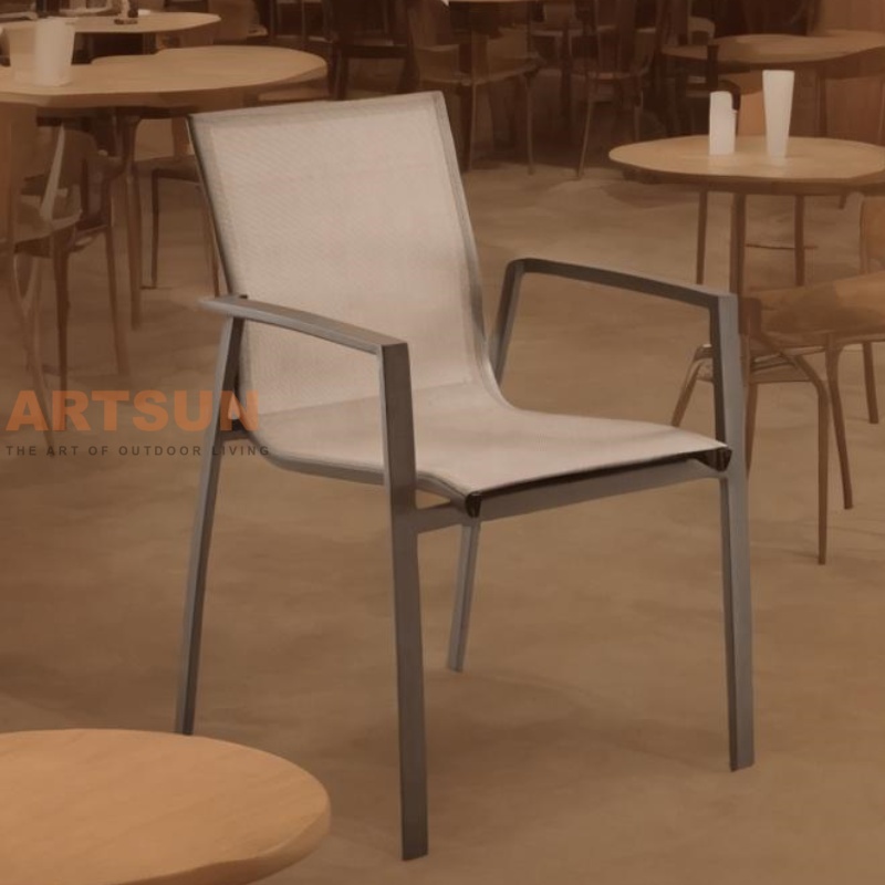 Breathable Design Stackable Dining Chairs for Outdoor Garden