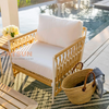 Modern Boho Outdoor Lounge Chair with All-Weather Rope Weaving And Cushions