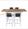 High Bar Extendable Table Set with Waterproof Teslin Fabric Backrest