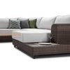 Modern European Outdoor Rattan Sectional Sofa Set with Coffee Table