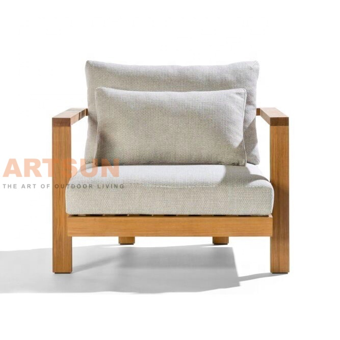 Luxury Teak Wood Outdoor Sofa Armchair for Resort
