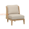 Teak Outdoor Lounge Chair with Wicker Side Design for Hotel