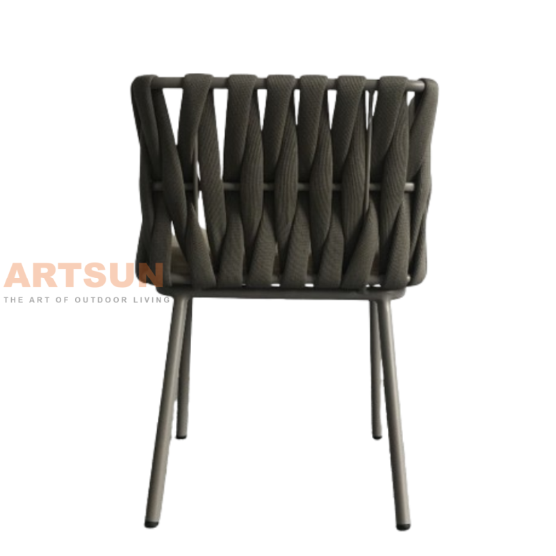 Luxury Rope Woven Aluminum Outdoor Chair for Patio Garden & Hotel Projects