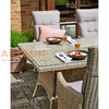 Rattan Dining Set with Tempered Glass Table Top and High Back Rattan Dining Chairs