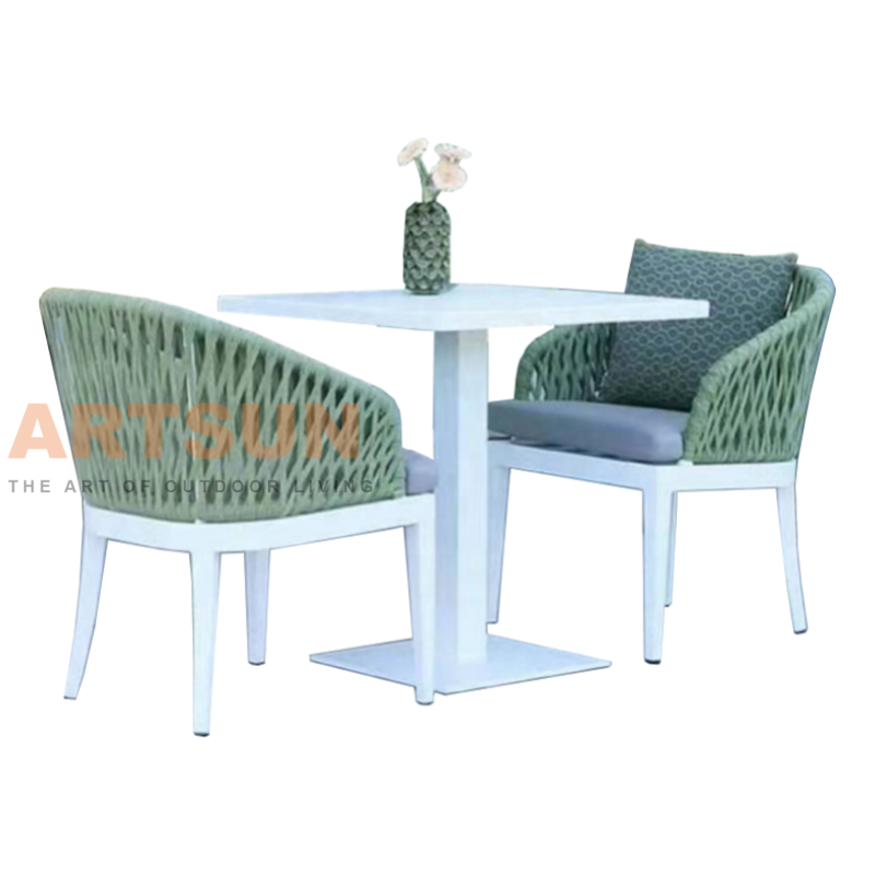 Rattan Dining Chairs with Coffee Table 
