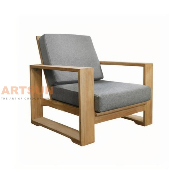 Modern Teak Wood Outdoor Sofa Set with Cushions