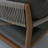 Leisure Teak Outdoor Sofa with Woven Rope for Resort Porject