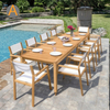 Sturdy Rectangular Teak Wood Outdoor Dining Table Set