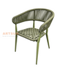 Rattan Armrest Garden Weaving Rope Chair for Outdoor Dining