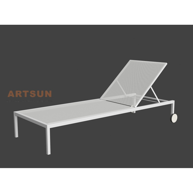 Adjustable Aluminum Beach Lounger for Poolside and Patio Use