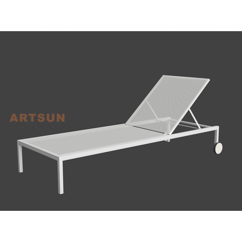 Adjustable Aluminum Beach Lounger for Poolside and Patio Use