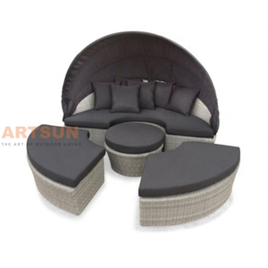 Sectional Design Outdoor Furniture Big Size Rattan Sunbed