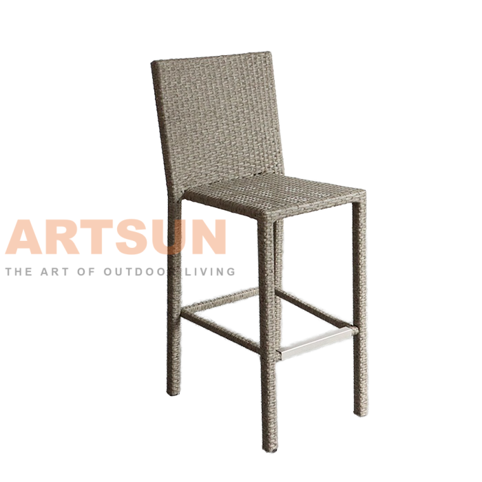 Outdoor Rope Counter Stool Elegant Aluminum Frame Bar Chair for Balcony and Terrace