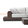 Modern European Outdoor Rattan Sectional Sofa Set with Coffee Table