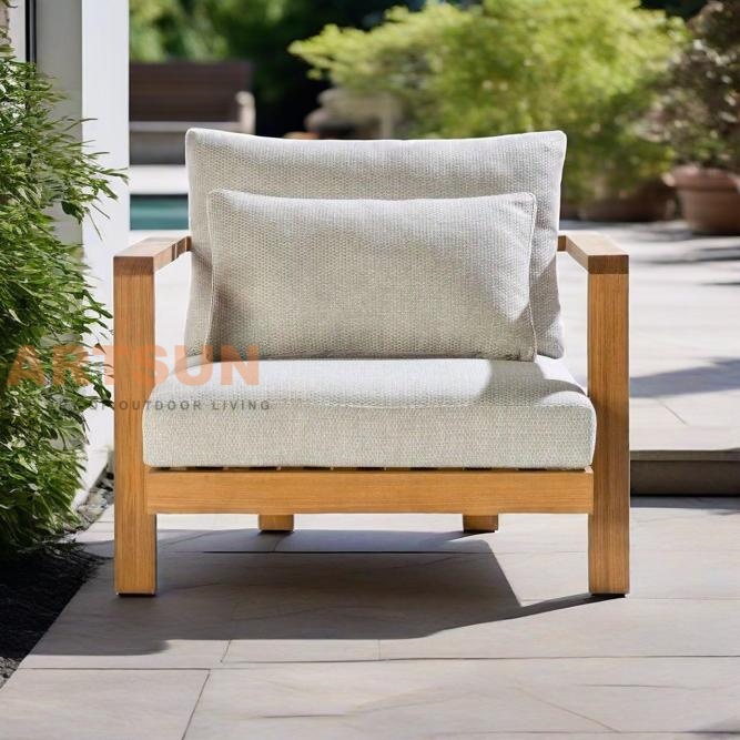 Luxury Teak Wood Outdoor Sofa Armchair for Resort