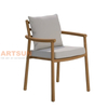 Outdoor Dining Chair with Teak Wood Frame and Cushions 