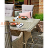 Rattan Dining Set with Tempered Glass Table Top and High Back Rattan Dining Chairs