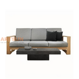 Modern Teak Wood Outdoor Sofa Set with Cushions