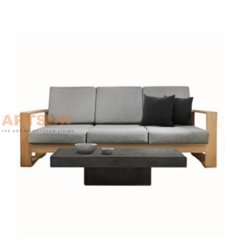 Modern Teak Wood Outdoor Sofa Set with Cushions