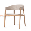 Hot Sale Teak Wood Dining Chair with Woven Rope Design for Hotel