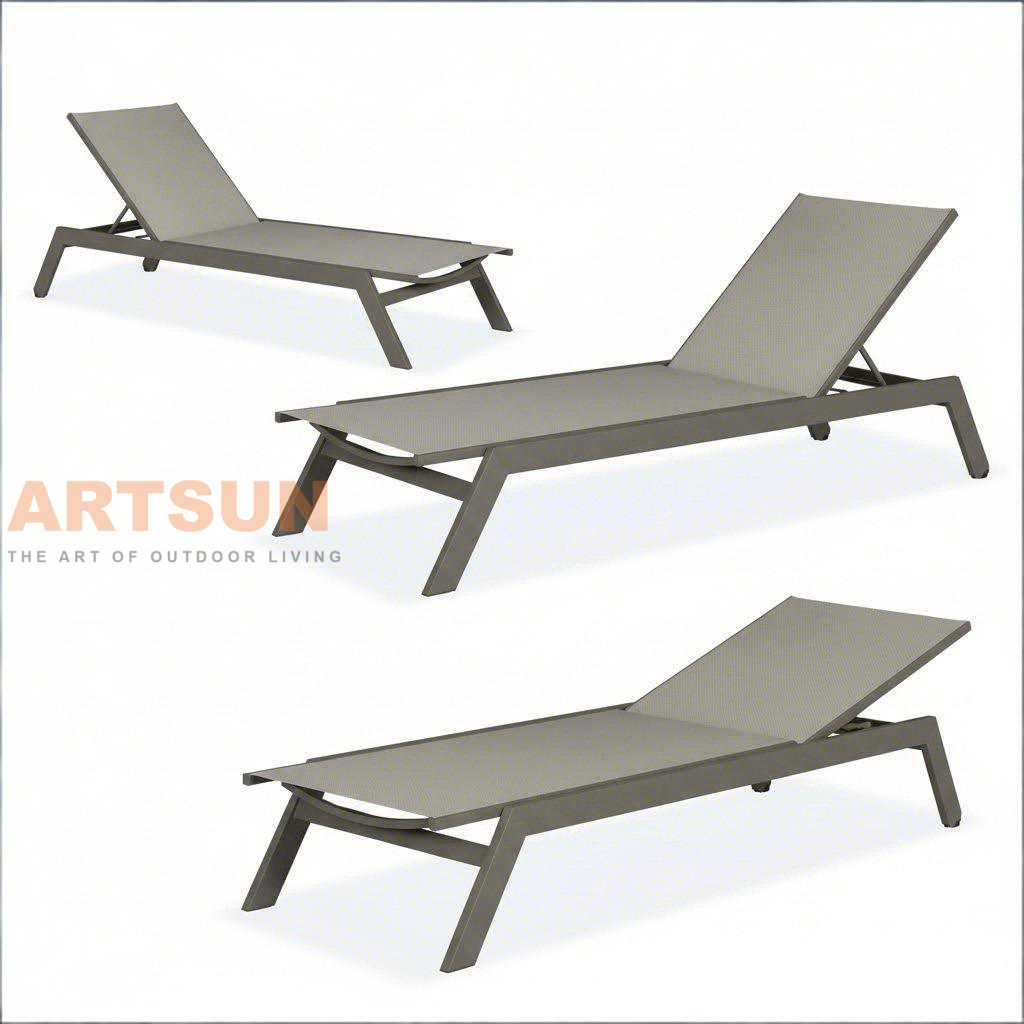 Quick-Dry & Breathable Teslin Aluminum Sun Lounger for Hotels & Resorts