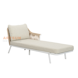 Luxury Quality Olefin Fabric Rope-weaving Outdoor Sun Lounger for Beach
