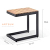 European Style Aluminum Outdoor Sun Bed Sun Lounger with Side Table