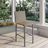 Outdoor Rope Counter Stool Elegant Aluminum Frame Bar Chair for Balcony and Terrace