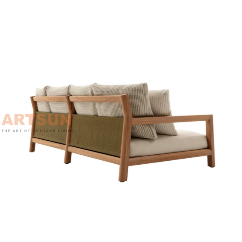 Luxury Sectional Teak Wood Outdoor Sofa for Waiting Room