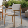 Outdoor Dining Chair with Teak Wood Frame and Cushions 
