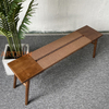 High Quality Teak Bench with Woven Rope Design