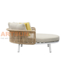 Luxury Round Outdoor Daybed with Handwoven Rope and Soft Cushions