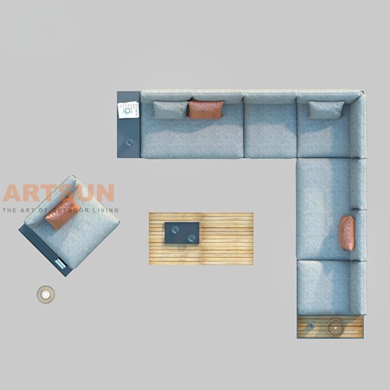  Luxury Patio Modern Aluminum Outdoor Sectional Sofa Set