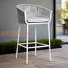 Luxury Outdoor Bar Chair with Handwoven Rope and Comfortable Seat
