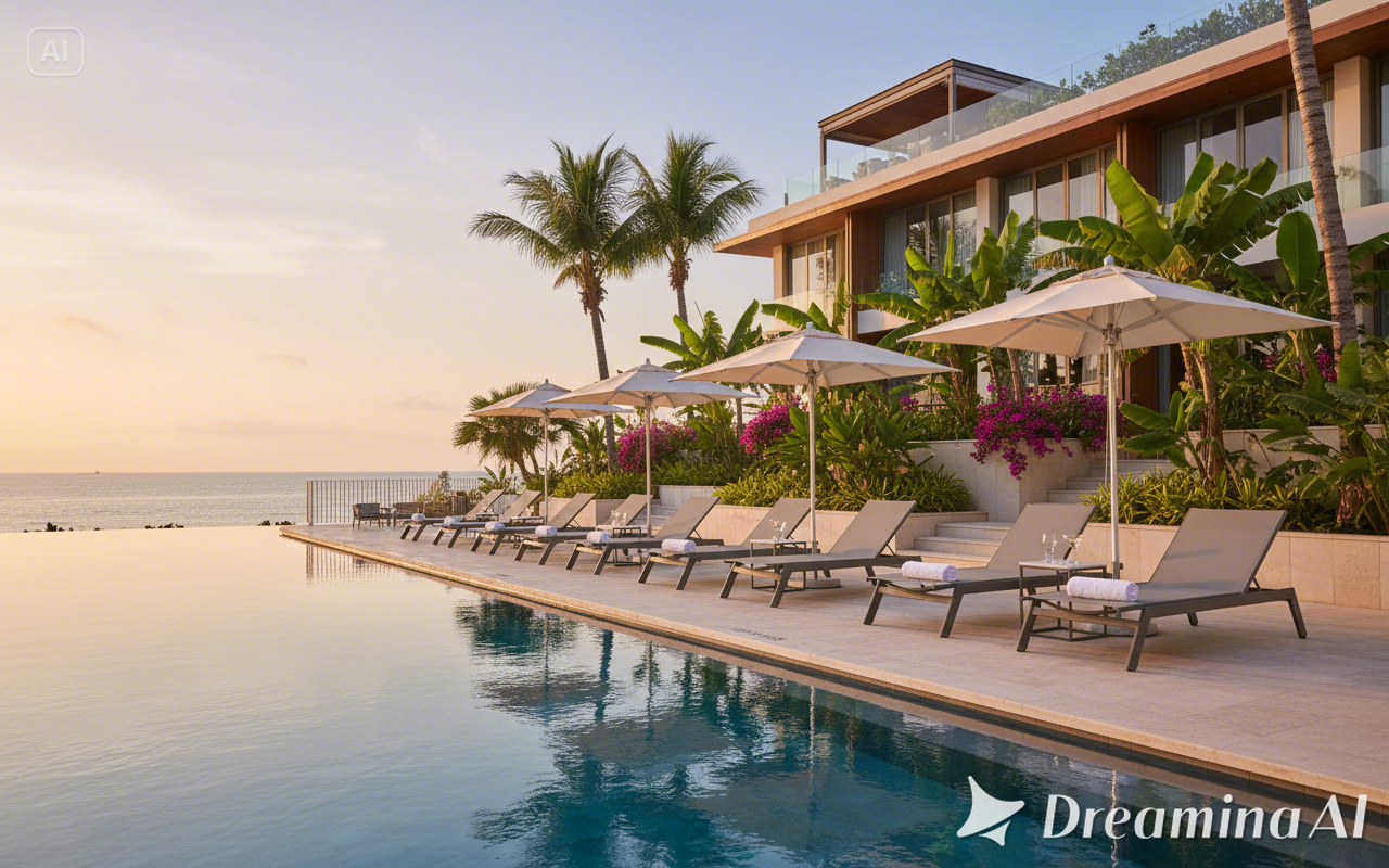 dreamina-2025-11-07-6038-create a scene outdoor for Hotel to insp...