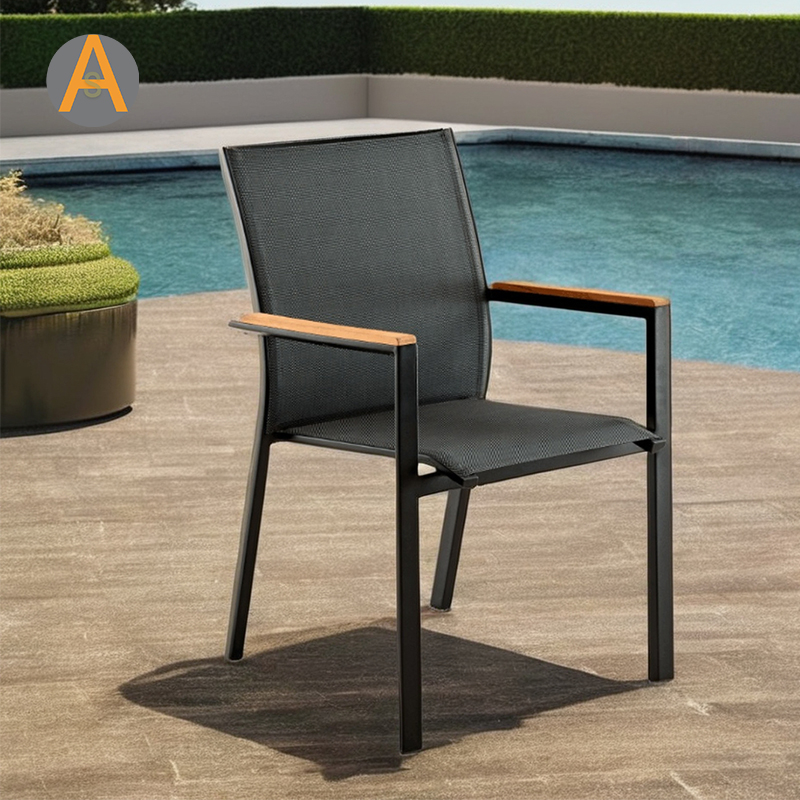 Modern Design Outdoor Furniture Stackable Aluminum Garden Chair for Cafe