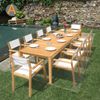 Sturdy Rectangular Teak Wood Outdoor Dining Table Set