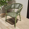 Rattan Armrest Garden Weaving Rope Chair for Outdoor Dining