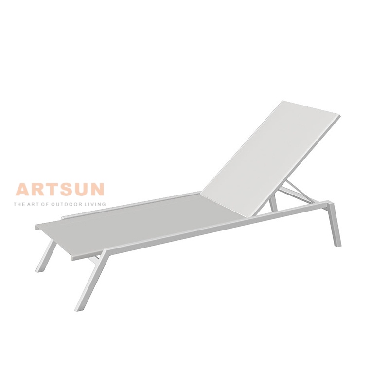 Adjustable Aluminum Beach Lounger for Poolside and Patio Use