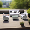 Outdoor Leisure Rattan Sofa Set with Cushions and Coffee Table