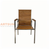 Stainless Steel Outdoor Dining Chair with Teak Wood