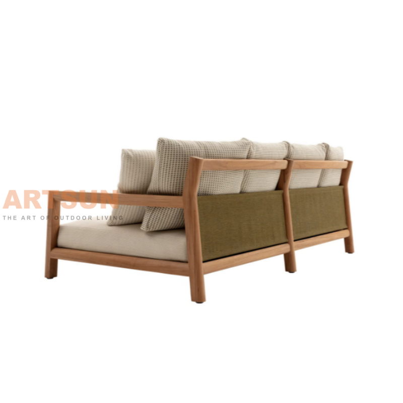 Luxury Sectional Teak Wood Outdoor Sofa for Waiting Room