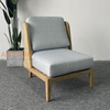 Teak Outdoor Lounge Chair with Wicker Side Design for Hotel