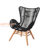 Wingback Rope Lounge Chair with Ottoman