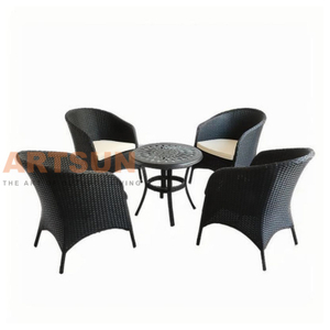 Rattan Dining Chairs with Cast Aluminum Table