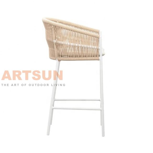 Most Favorable Rope Woven Patio Balcony Bar Table Set